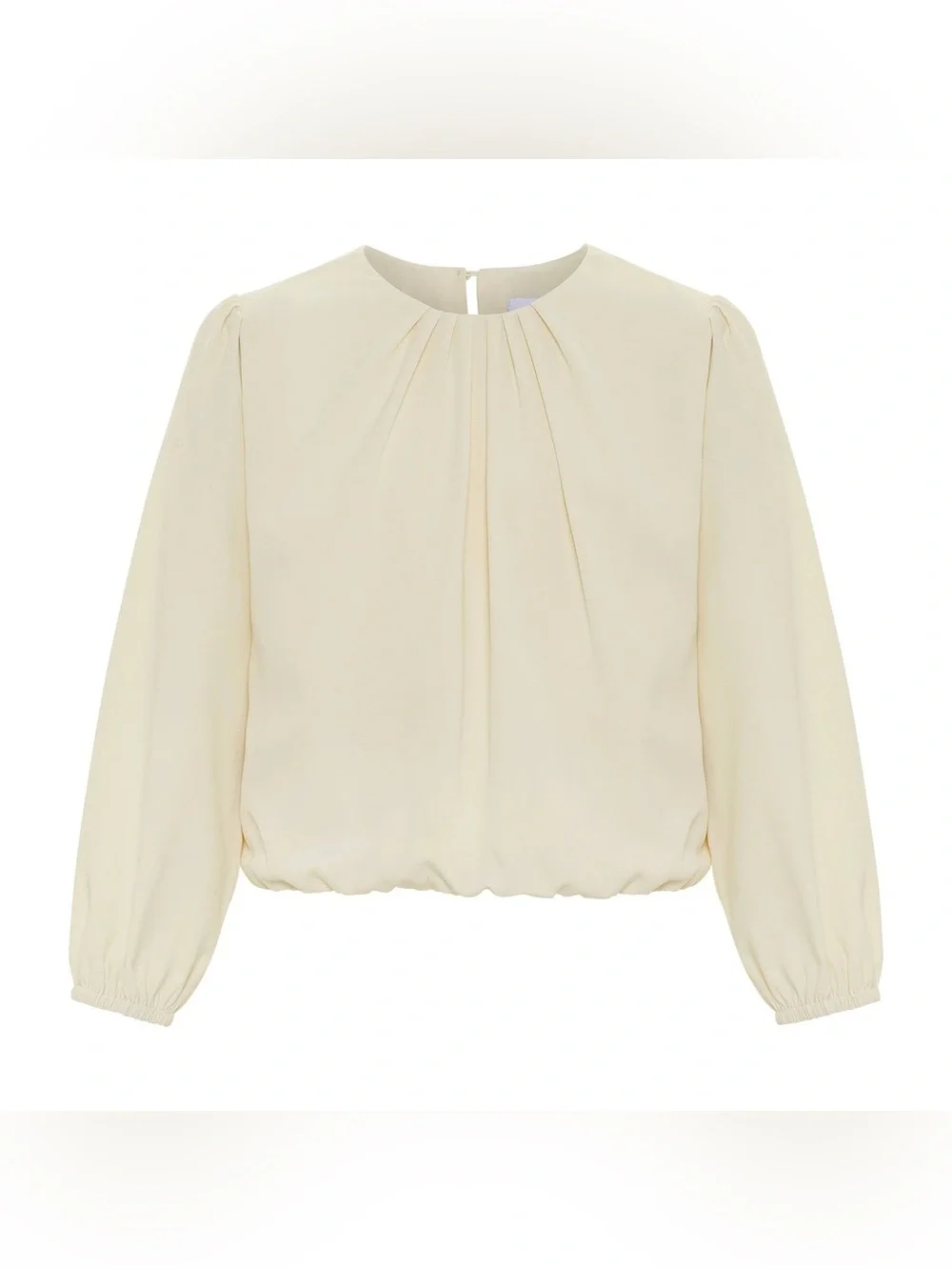 pleat. Girls Wren Long Sleeve Pleated Top Whip Cream Size 14